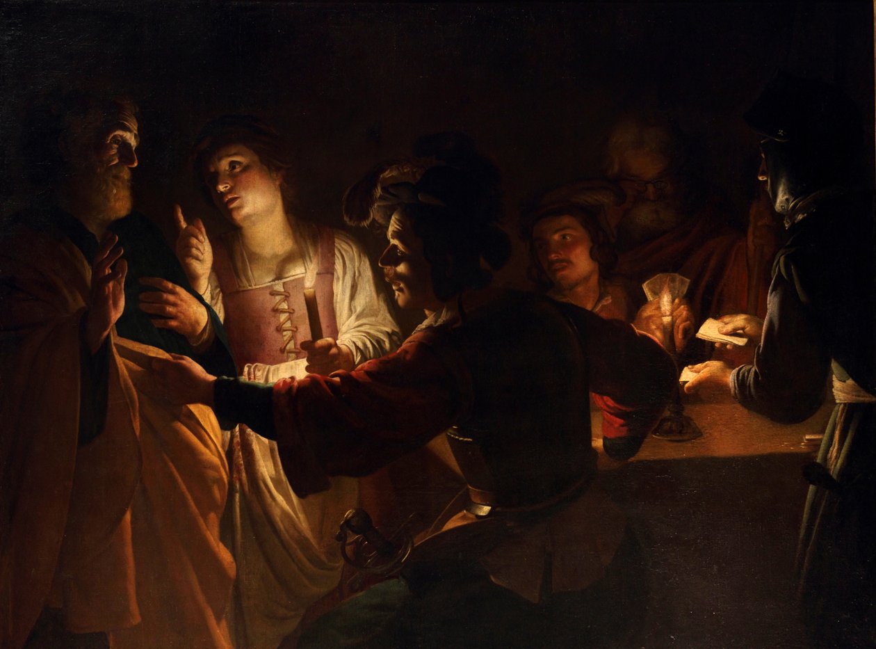 Odmowa św. Piotra autorstwa Gerard van Honthorst