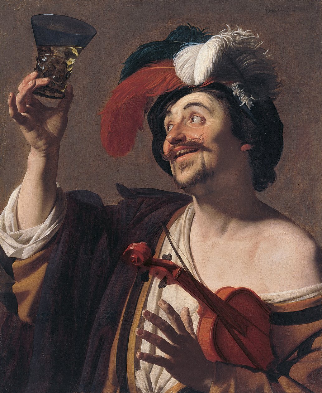Wesoły skrzypek autorstwa Gerard van Honthorst
