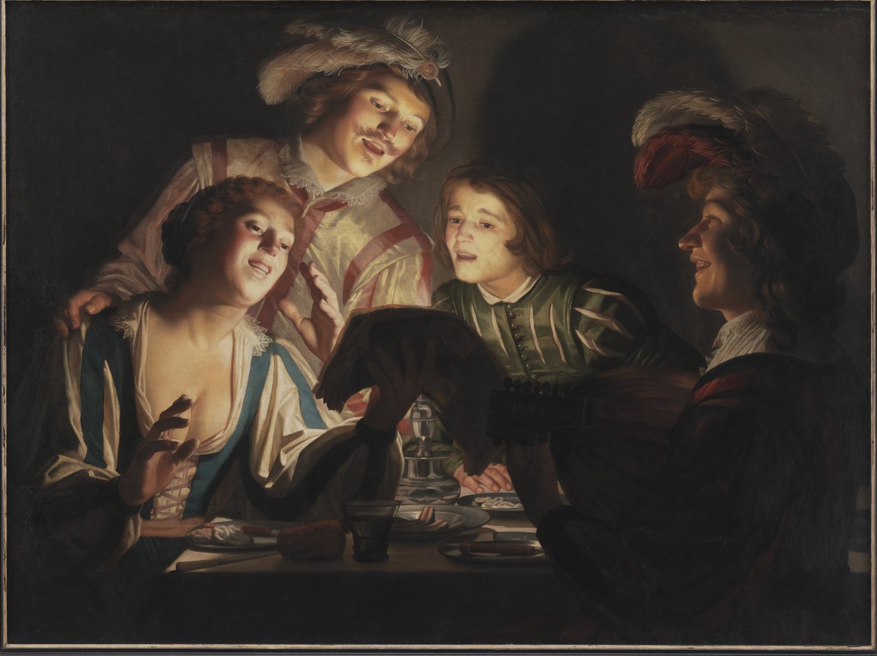 Zespół muzyczny przy świecach autorstwa Gerard van Honthorst