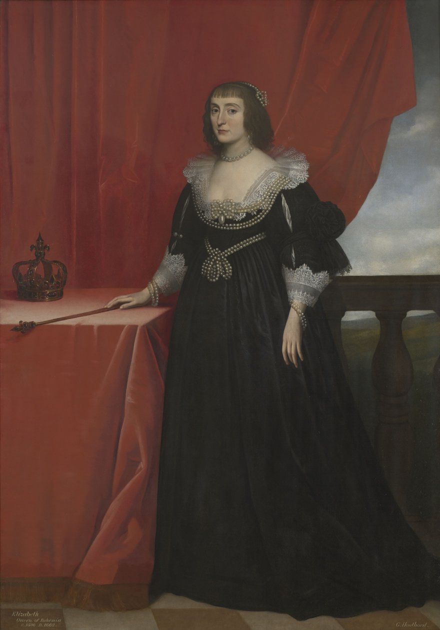 Portret Elżbiety Stuart, królowej Czech (1596-1662) autorstwa Gerard van Honthorst