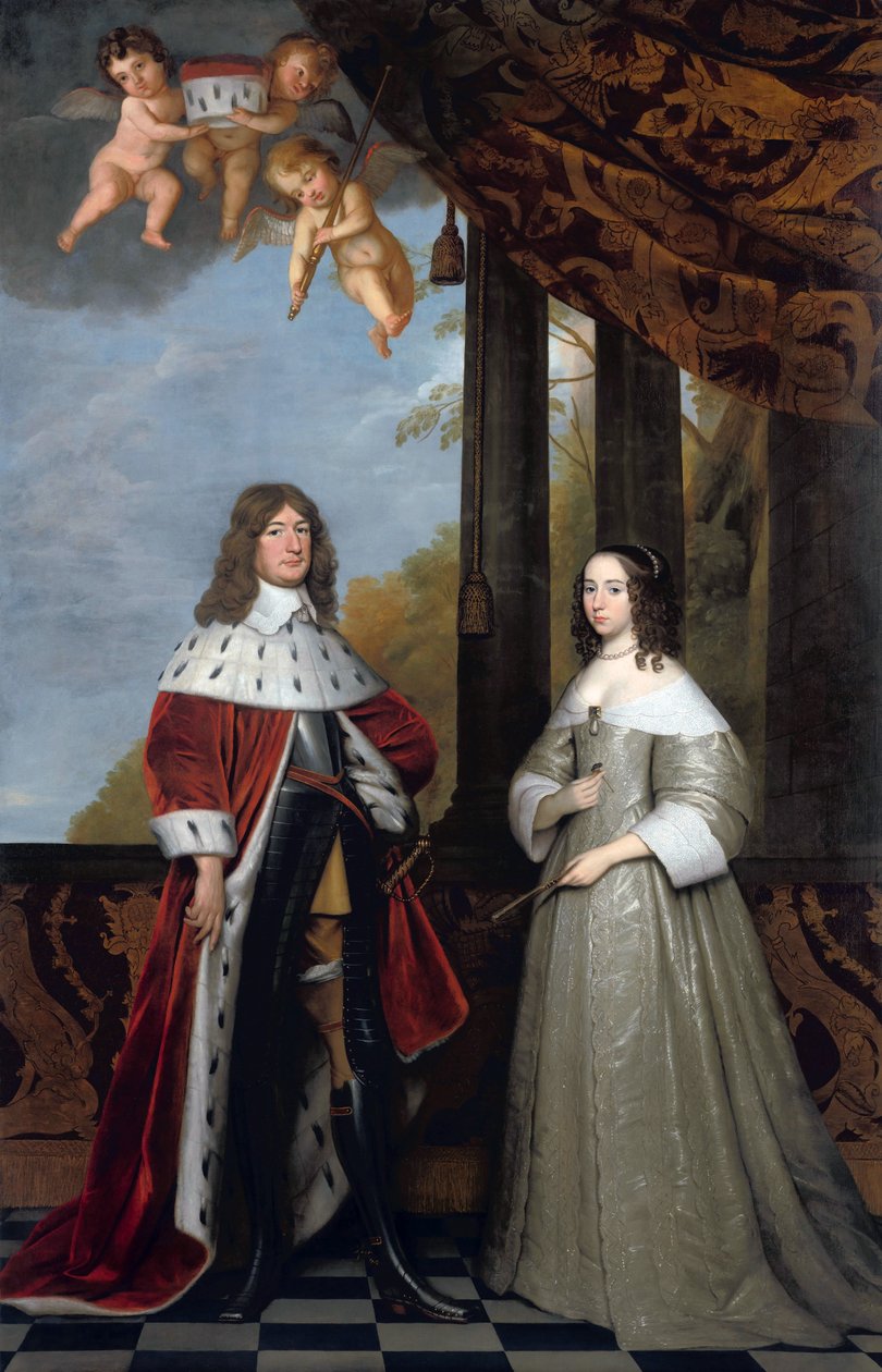 Portret Fryderyka Wilhelma, elektora brandenburskiego, i jego żony Luizy Henrietty, hrabiny Orange-Nassau autorstwa Gerard van Honthorst