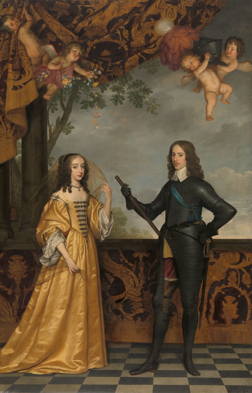 Portret Willema II (1626-1650), księcia Orange i jego żony Marii Stuart (1631-1660) autorstwa Gerard van Honthorst