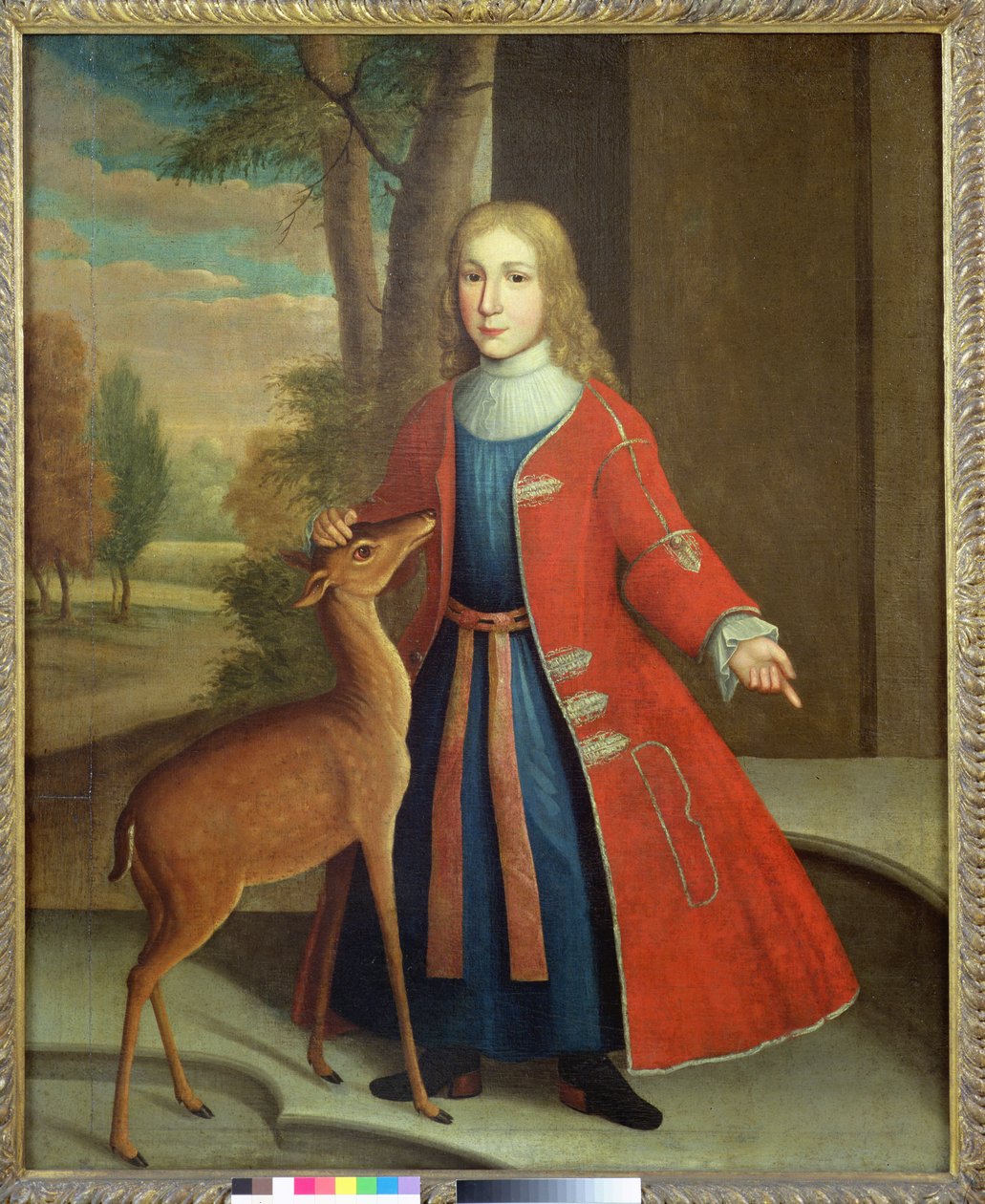 De Peyster Chłopiec z jelonkiem, ok. 1730-35 (olej na płótnie) autorstwa Gerardus I Duyckinck