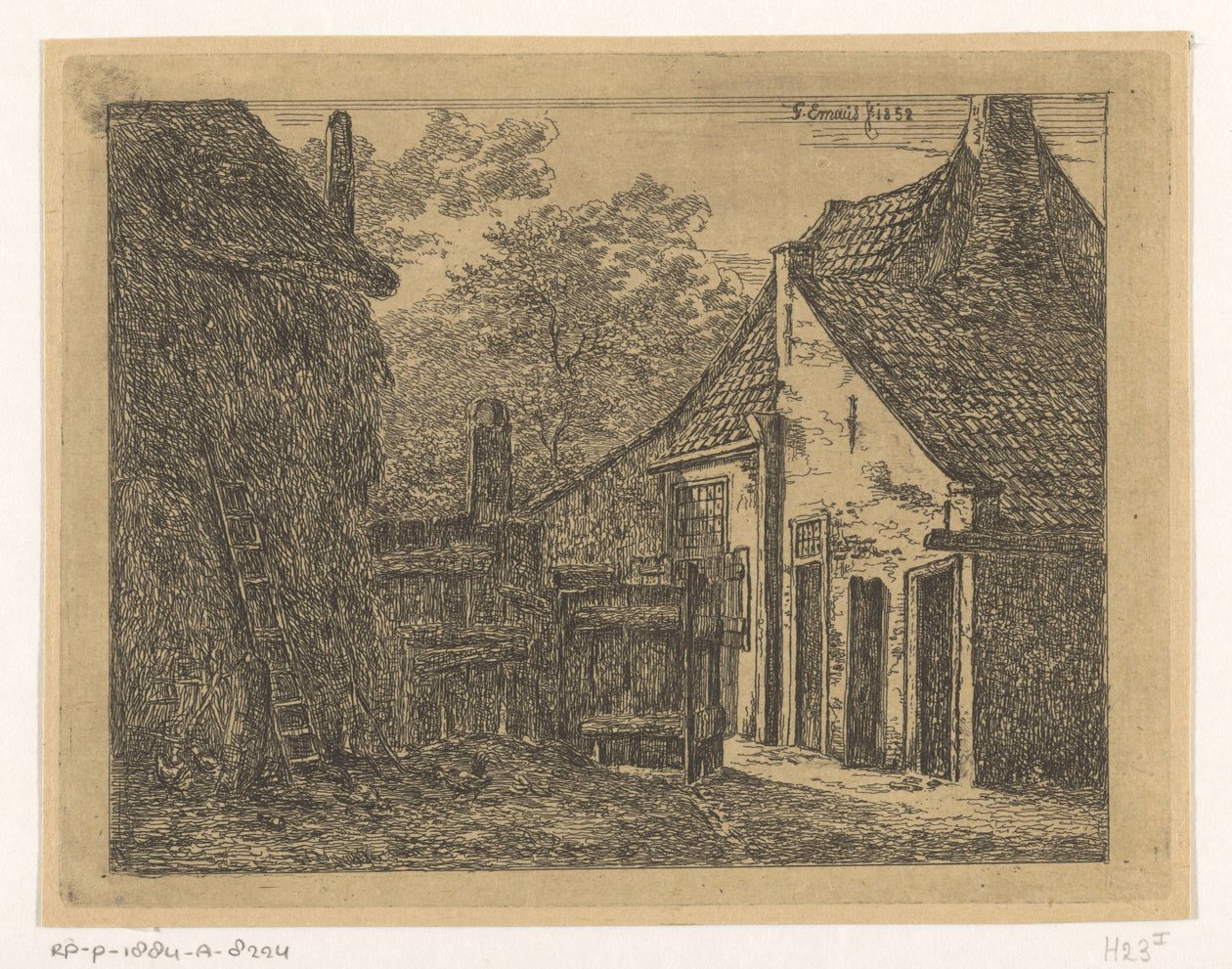 Farma ze stogiem siana Gospodarstwo w Pernisu autorstwa Gerardus Emaus de Micault
