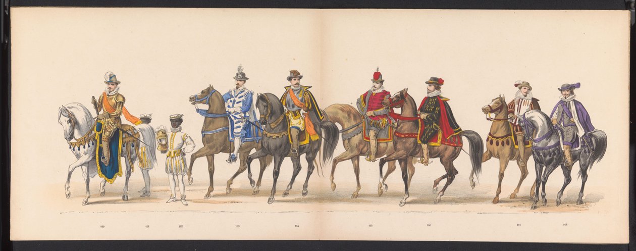 Maskarada uczniów Leiden, 1875 (tablica 10) Maskarada zorganizowana przez członków korpusu studenckiego Leiden 15 czerwca 1875 roku z okazji 300-lecia Leidsche Hoogeschool, przedstawiająca Leidsche Hoogeschool, przedstawioną na autorstwa Gerardus Johannes Bos
