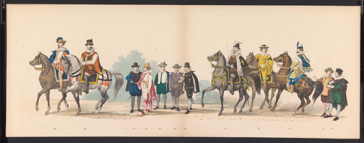 Maskarada uczniów Leiden, 1875 (tablica 11) Maskarada zorganizowana przez członków korpusu studenckiego Leiden 15 czerwca 1875 roku z okazji 300-lecia Leidsche Hoogeschool, przedstawiająca Leidsche Hoogeschool, przedstawioną na autorstwa Gerardus Johannes Bos