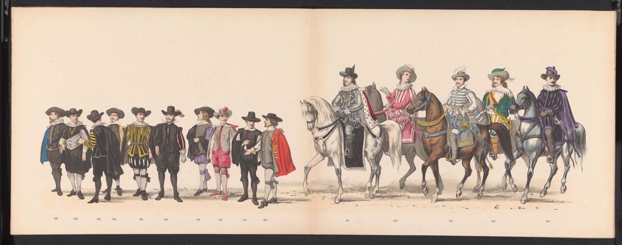 Maskarada studentów z Leiden, 1875 (tablica 13) Maskarada zorganizowana przez członków korpusu studenckiego Leiden 15 czerwca 1875 roku z okazji 300-lecia Leidsche Hoogeschool, przedstawiająca Leidsche Hoogeschool, przedstawioną na autorstwa Gerardus Johannes Bos