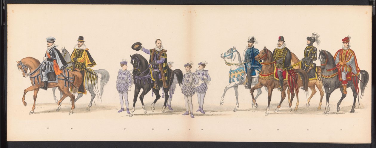 Maskarada uczniów Leiden, 1875 (tablica 5) Maskarada zorganizowana przez członków korpusu studenckiego Leiden 15 czerwca 1875 roku z okazji 300-lecia Leidsche Hoogeschool, przedstawiająca Leidsche Hoogeschool, przedstawioną na autorstwa Gerardus Johannes Bos