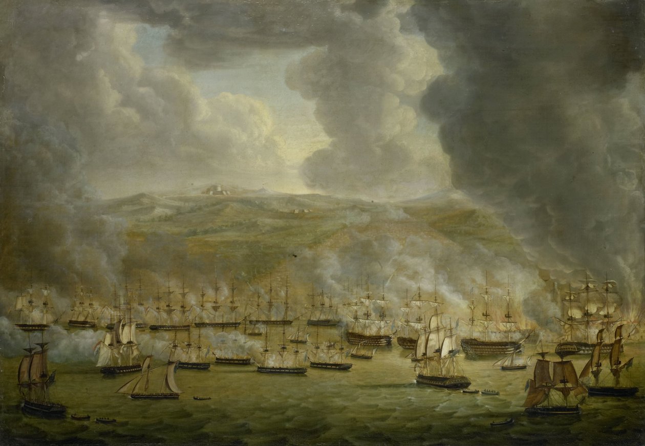 Atak Połączonej Eskadry Anglo-Holenderskiej na Algier, 1816 autorstwa Gerardus Laurentius Keultjes