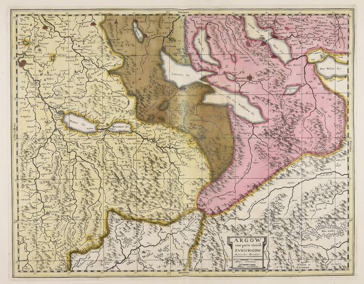 Argow cum parte merid. Zurichgow / auctore Ger. Mercatore autorstwa Gerardus Mercator