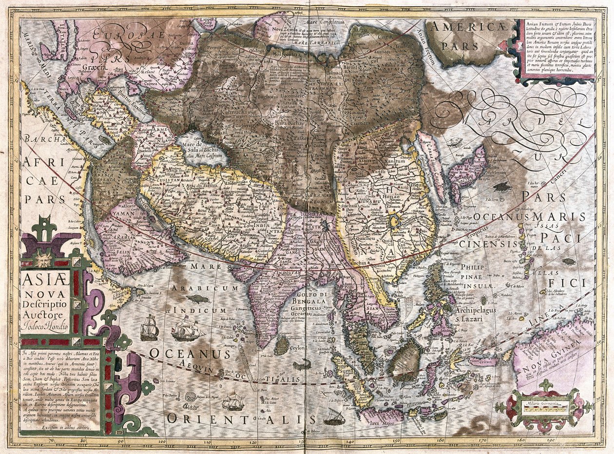 Azja (grawerowanie autorstwa Gerardus Mercator