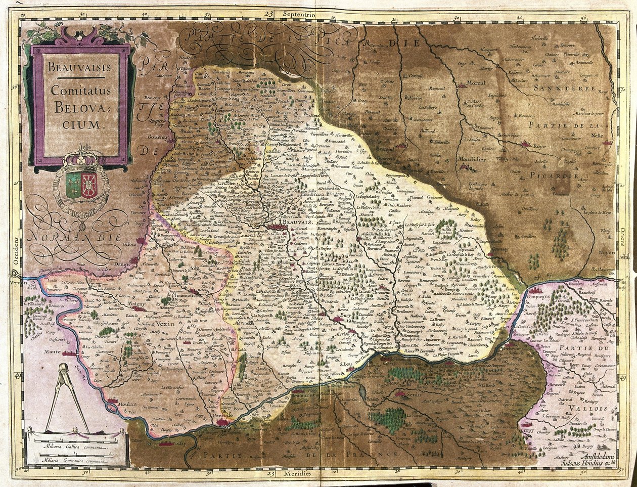 Beauvais, Francja (grawerowanie autorstwa Gerardus Mercator