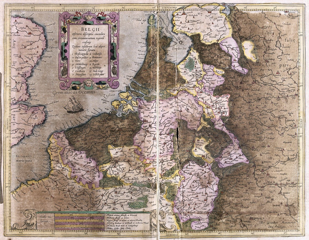 Belgia (grawerowanie autorstwa Gerardus Mercator