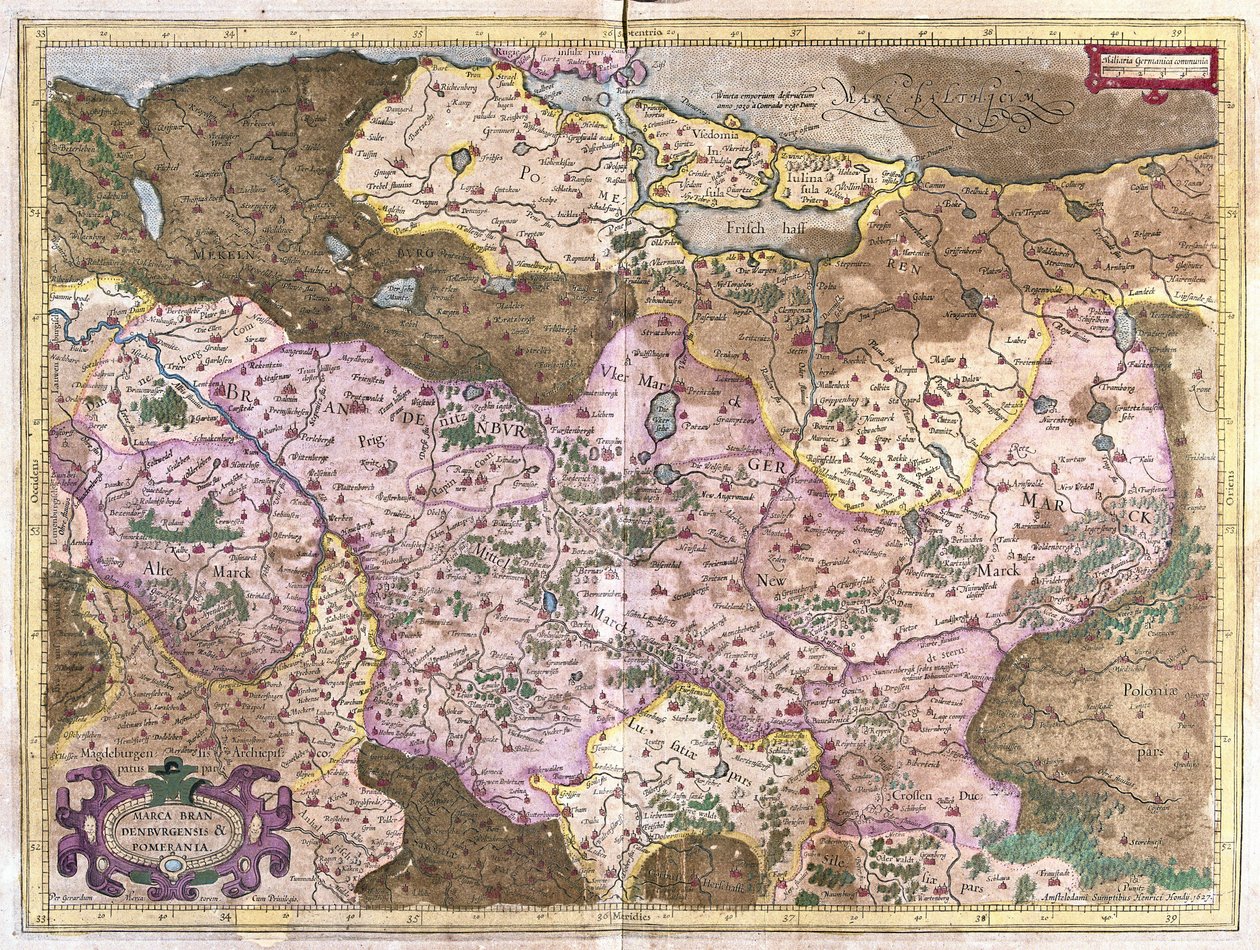 Brandenburgia i Berlin, Niemcy (grafika autorstwa Gerardus Mercator