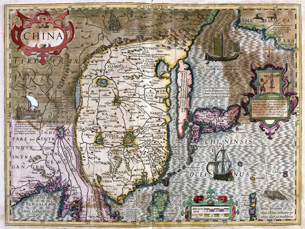 Chiny (grawerowanie autorstwa Gerardus Mercator