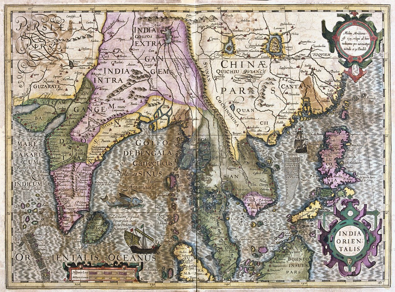 Indie Wschodnie (grawerowanie autorstwa Gerardus Mercator