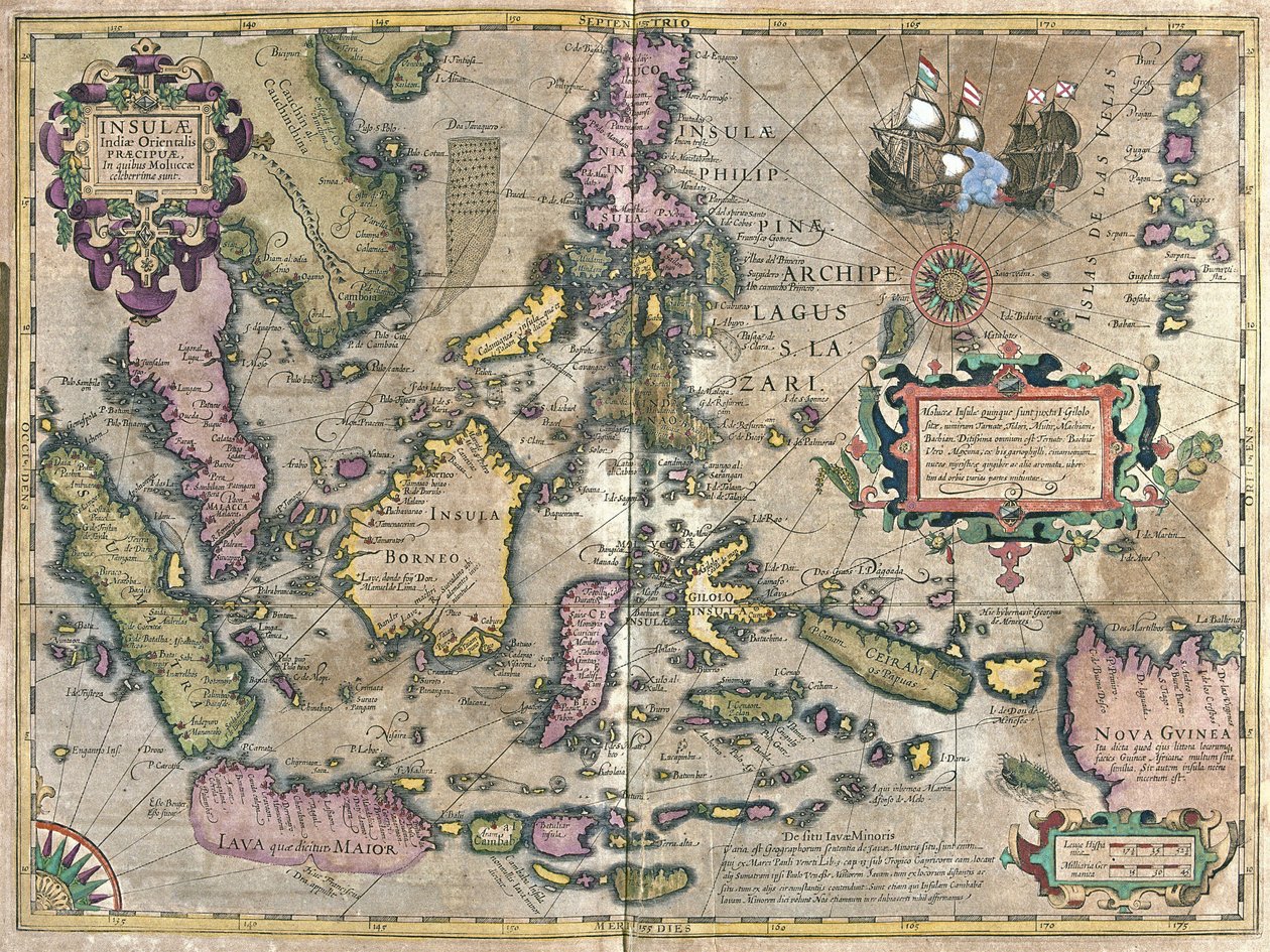 Indie Wschodnie z Borneo i Filipinami (grafika autorstwa Gerardus Mercator