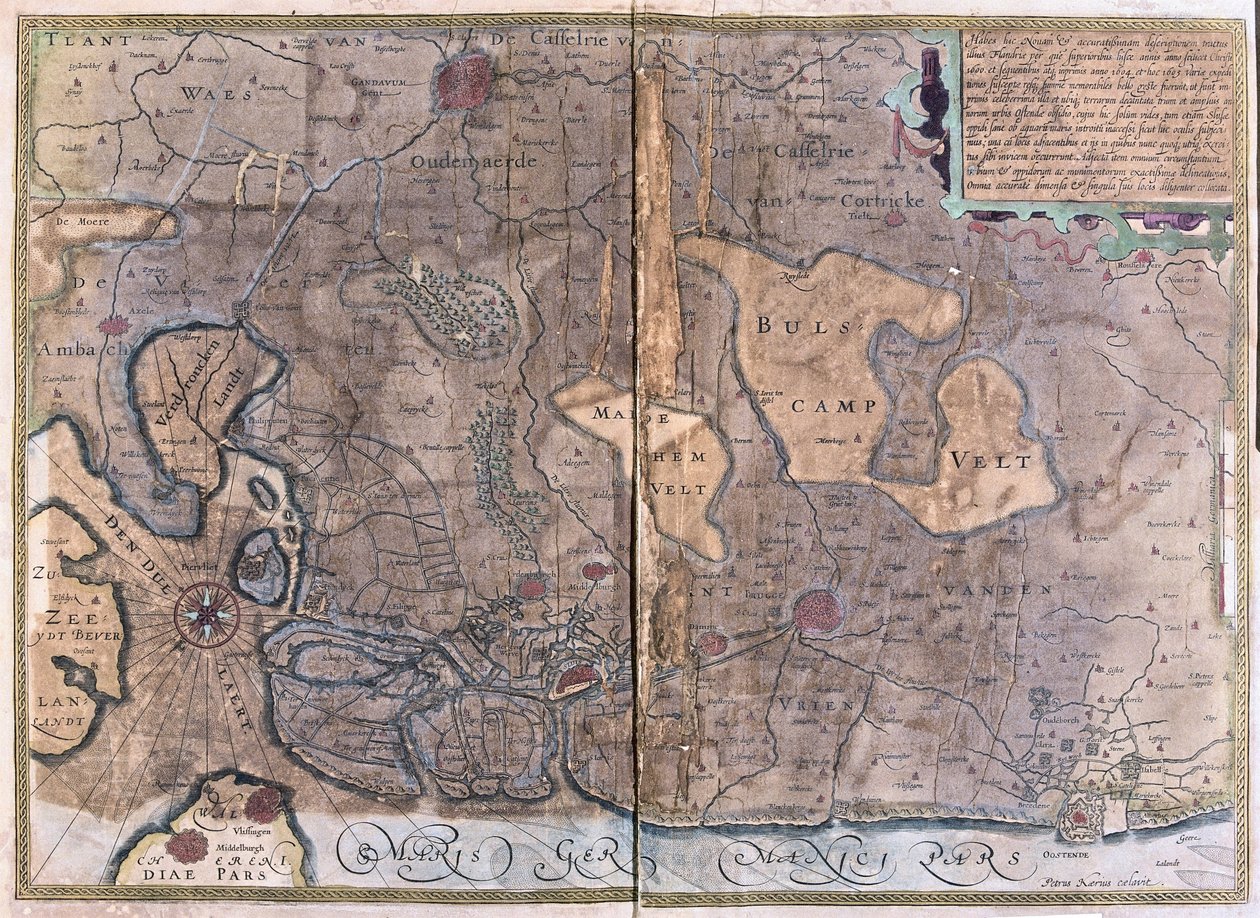 Flandria, Belgia (grawerowanie autorstwa Gerardus Mercator