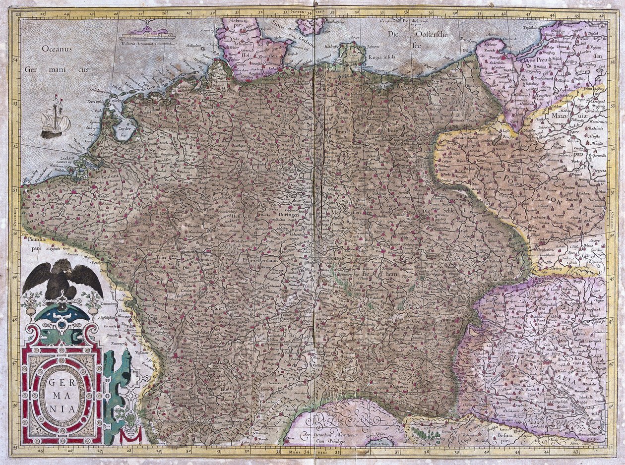 Niemcy (grawerowanie autorstwa Gerardus Mercator