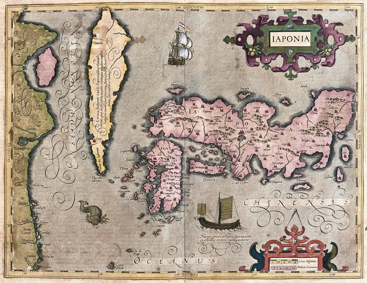 Japonia (grawerowanie autorstwa Gerardus Mercator