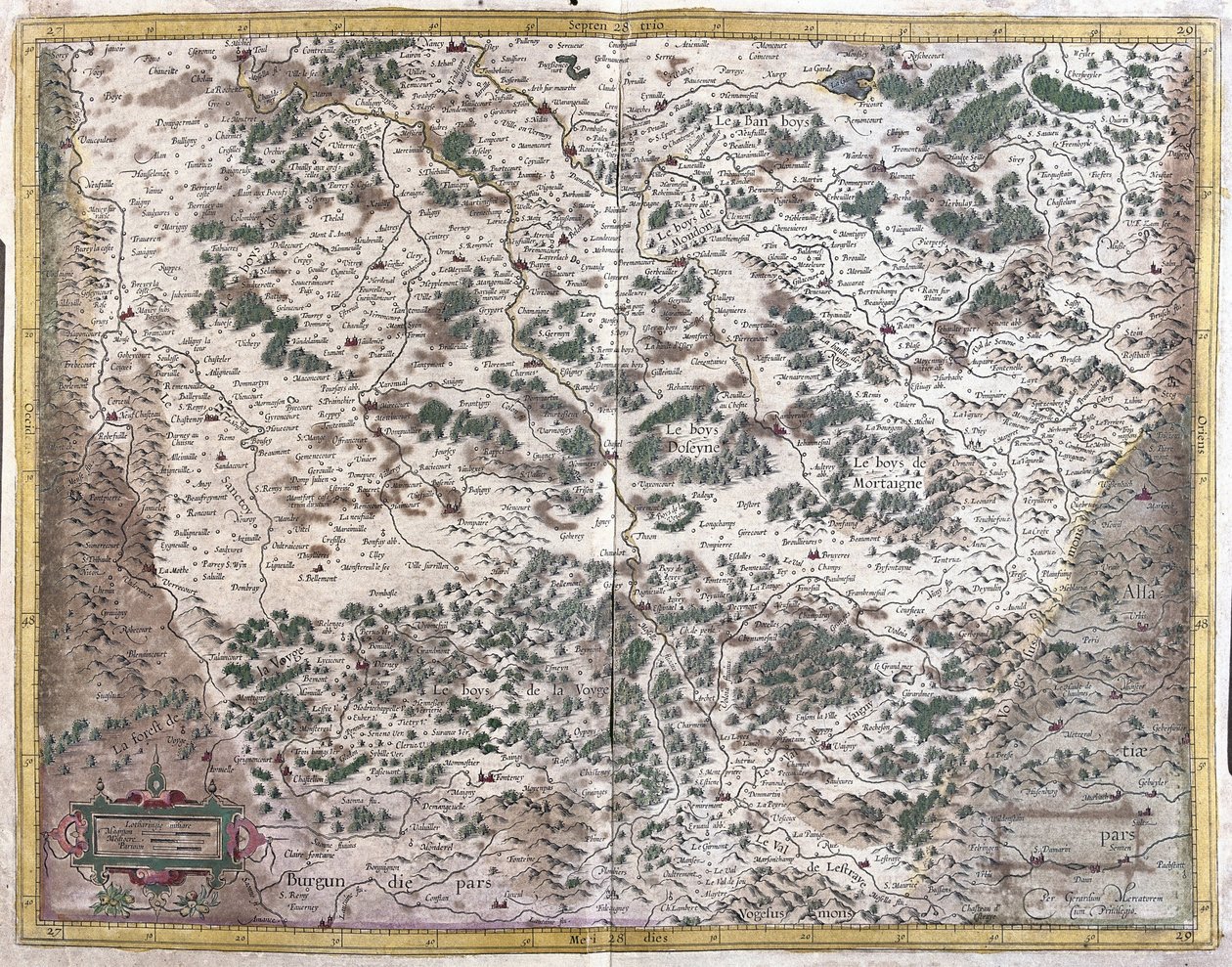 Lotaryngia, Francja (grawerowanie autorstwa Gerardus Mercator
