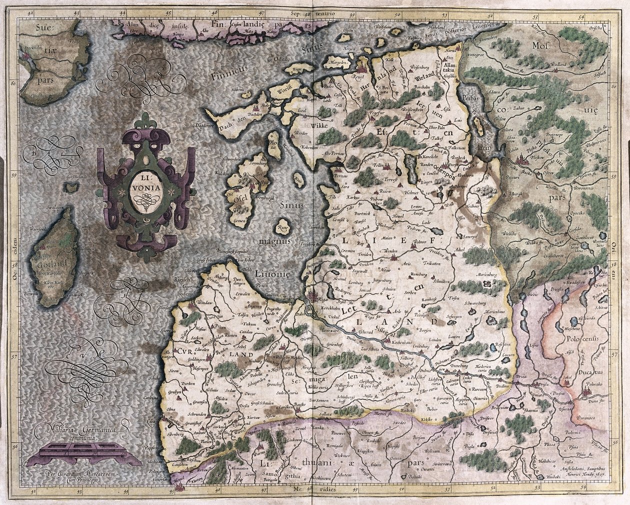 Region Północnego Bałtyku, Ryga, Łotwa (grafika autorstwa Gerardus Mercator