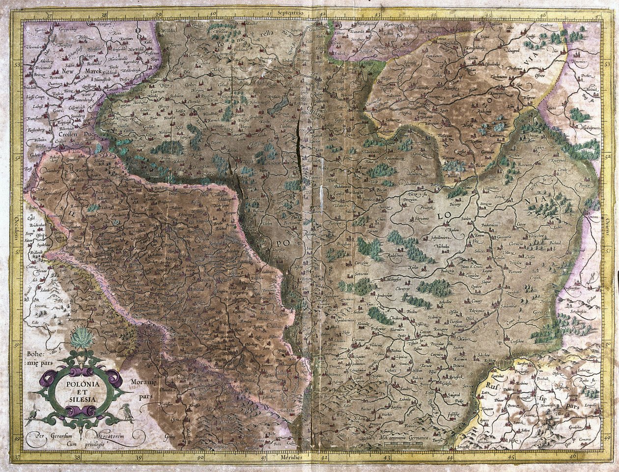 Polska (grawerowanie autorstwa Gerardus Mercator