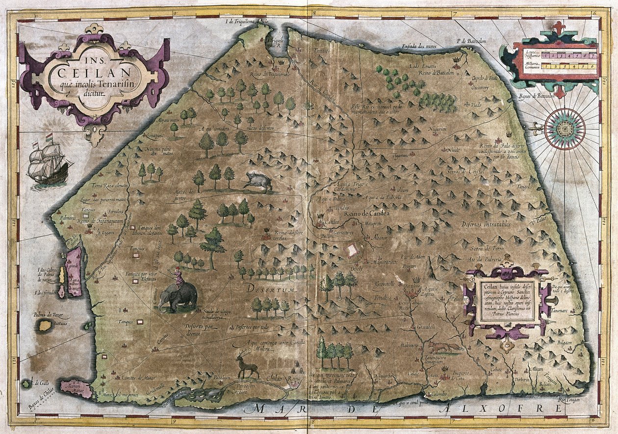 Sri Lanka (grawerowanie autorstwa Gerardus Mercator