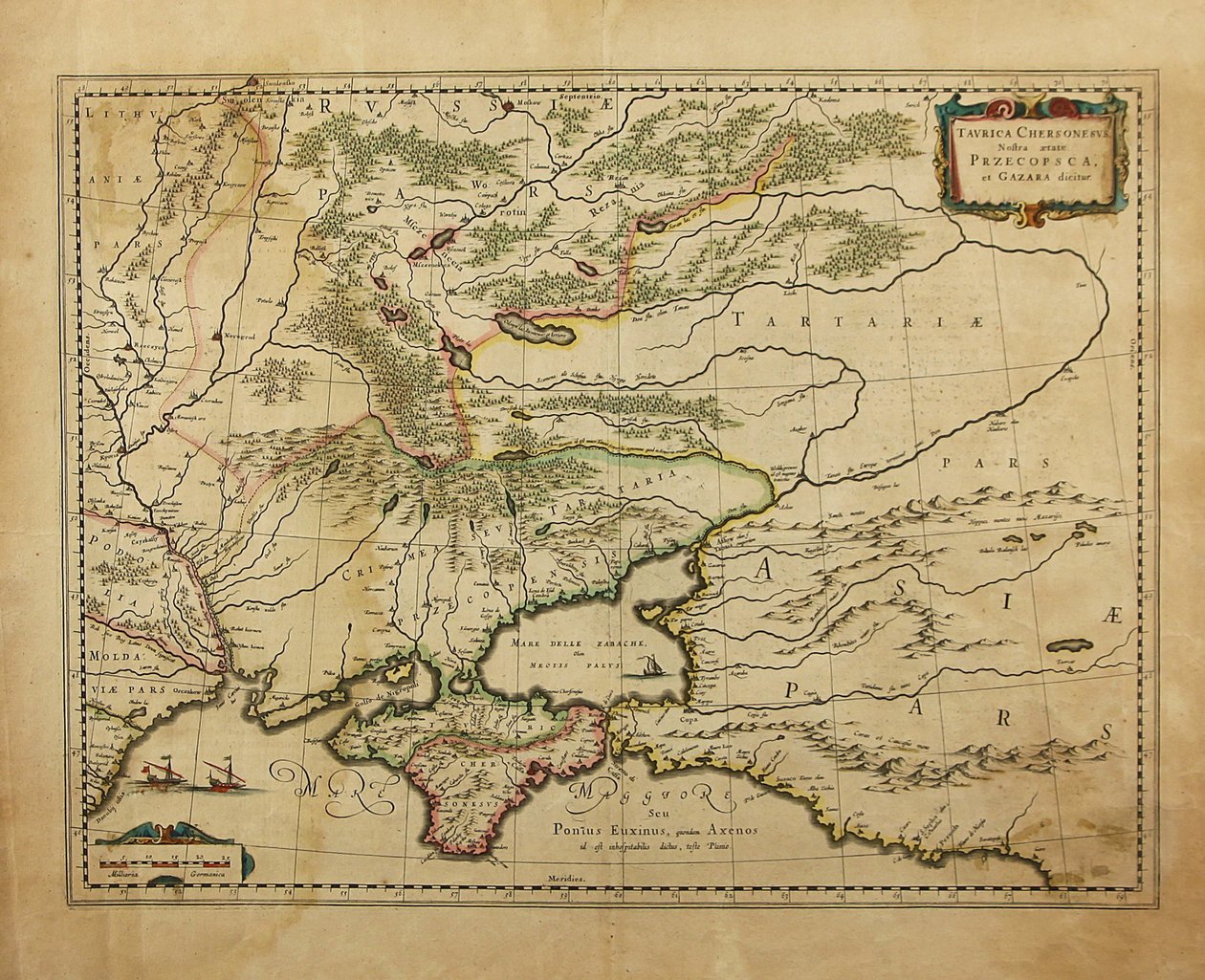Chersonez Taurydzki. Mapa Krymu, 1595 autorstwa Gerardus Mercator