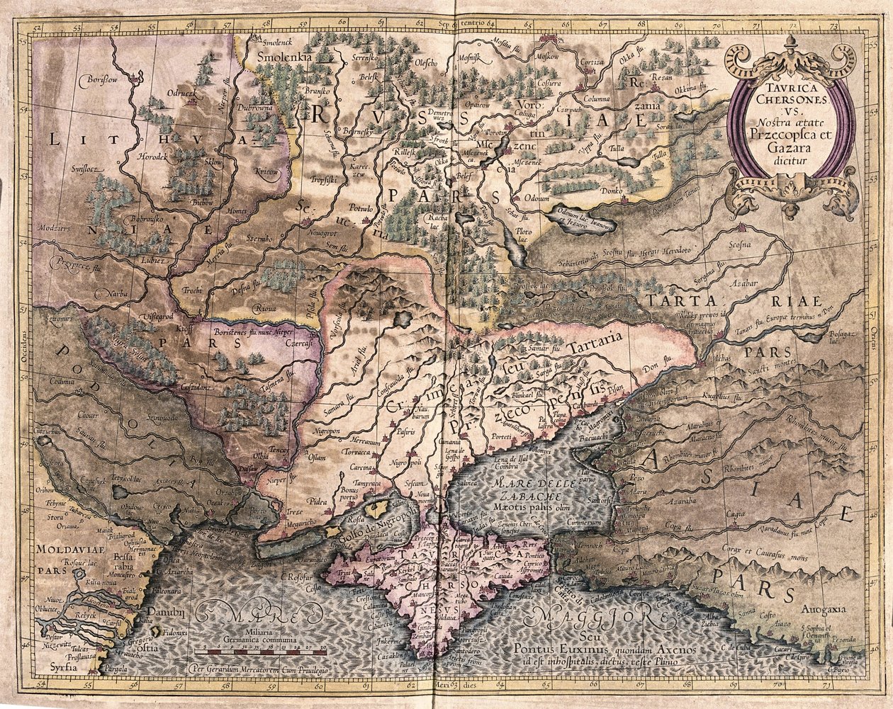 Ukraina i Krym (grafika autorstwa Gerardus Mercator