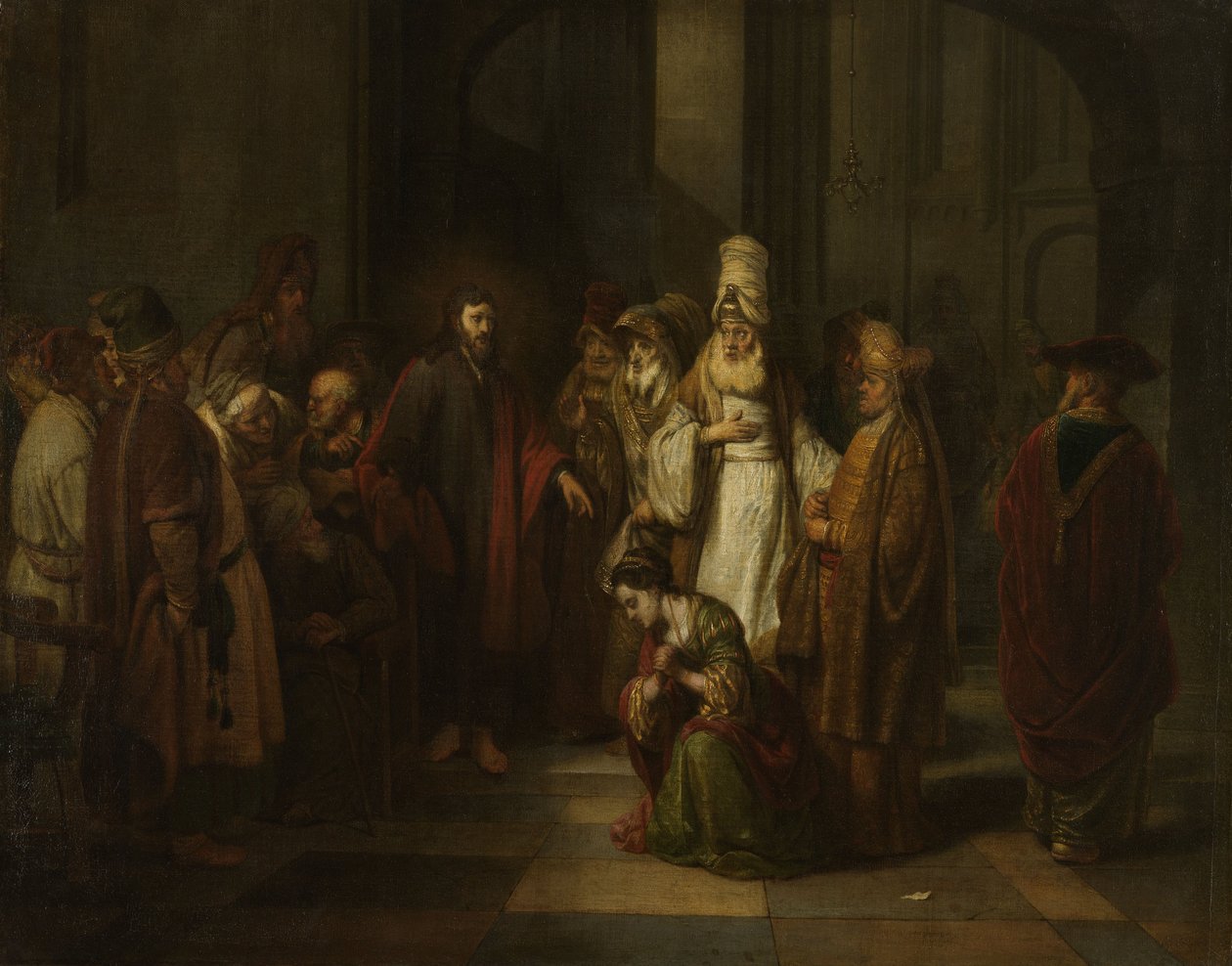 Chrystus i niewiasta cudzołożna autorstwa Gerbrand van den Eeckhout  