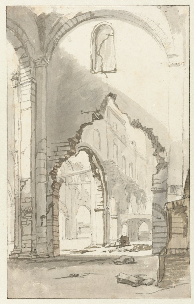 Wnętrze Nieuwe Kerk w Amsterdamie, po wielkim pożarze 1645 autorstwa Gerbrand van den Eeckhout