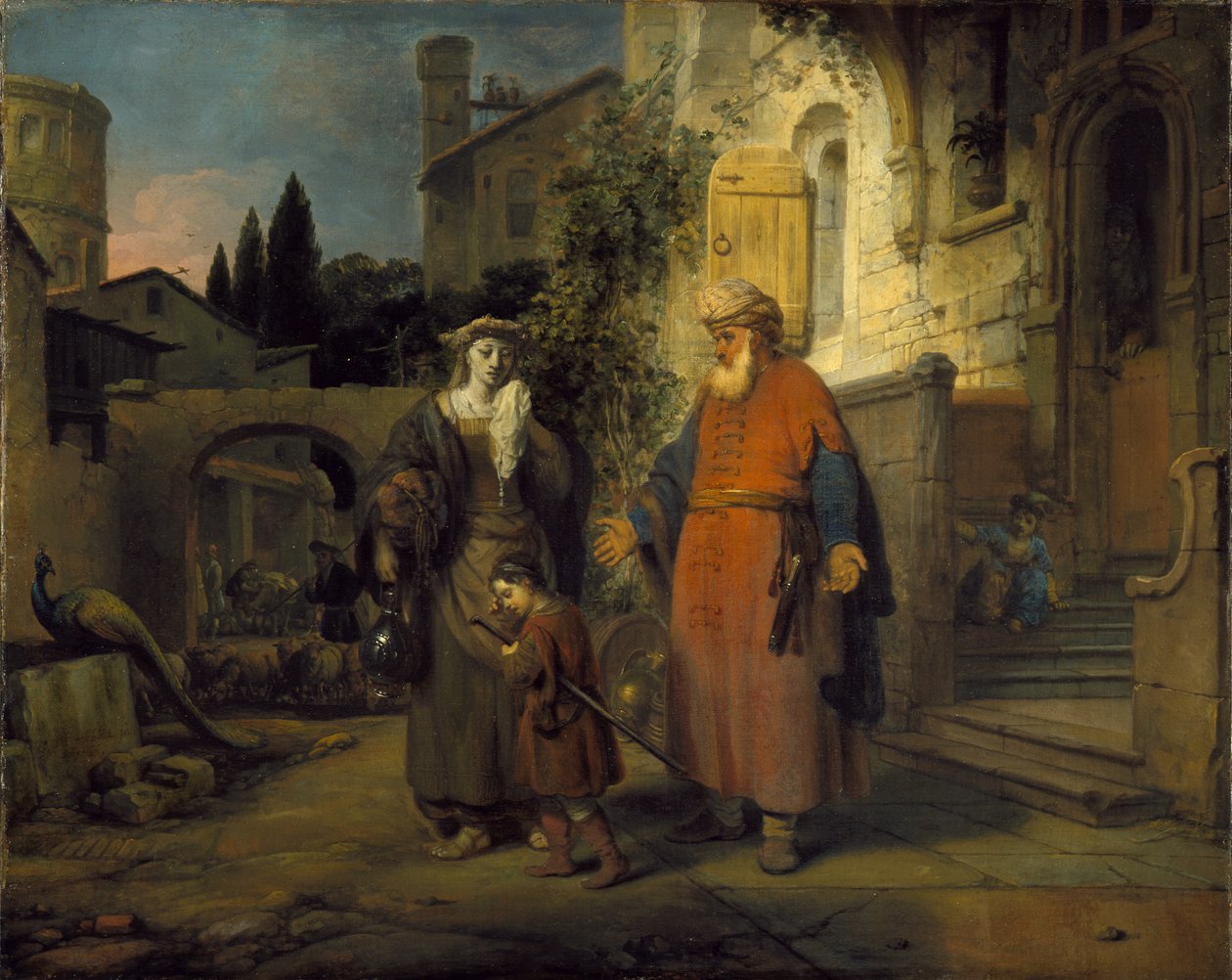 Wypędzenie Hagar i Ismaela, 1666 autorstwa Gerbrand van den Eeckhout