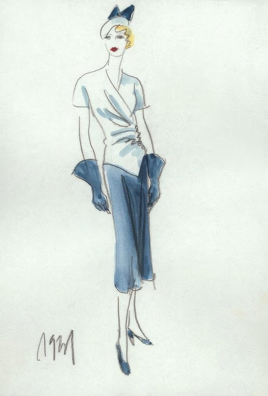Moda damska 1931, spódnica i bluzka / G.Hartung autorstwa Gerd Hartung