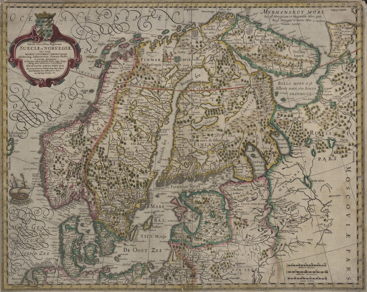 Najdokładniejsza mapa królestw Szwecji i Norwegii autorstwa Gerhard Mercator
