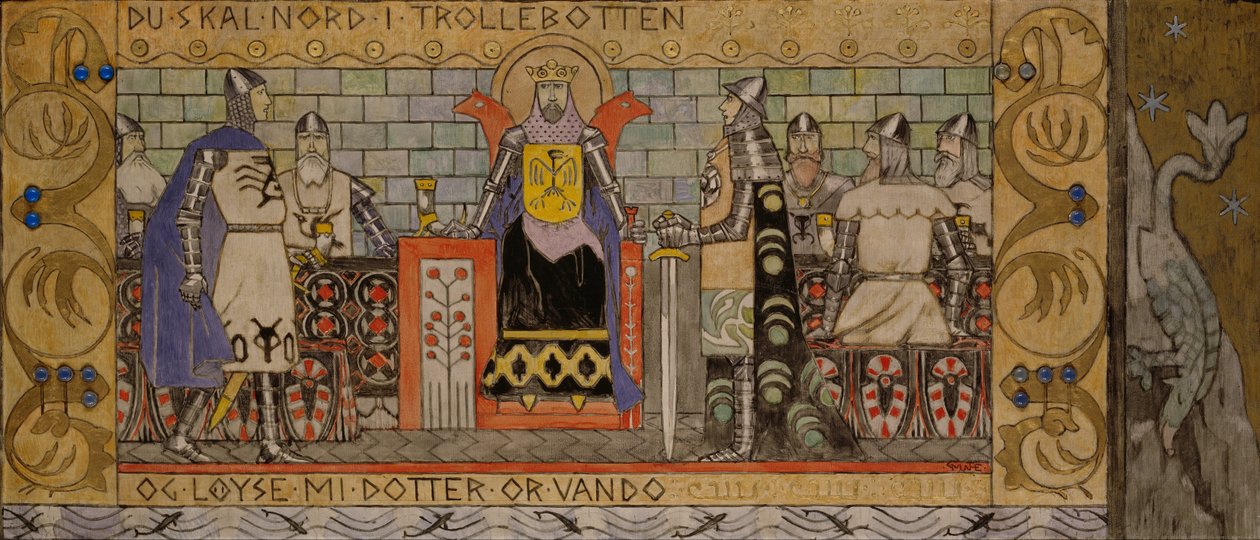 Åsmund w Sali Królów autorstwa Gerhard Peter Frantz Vilhelm Munthe