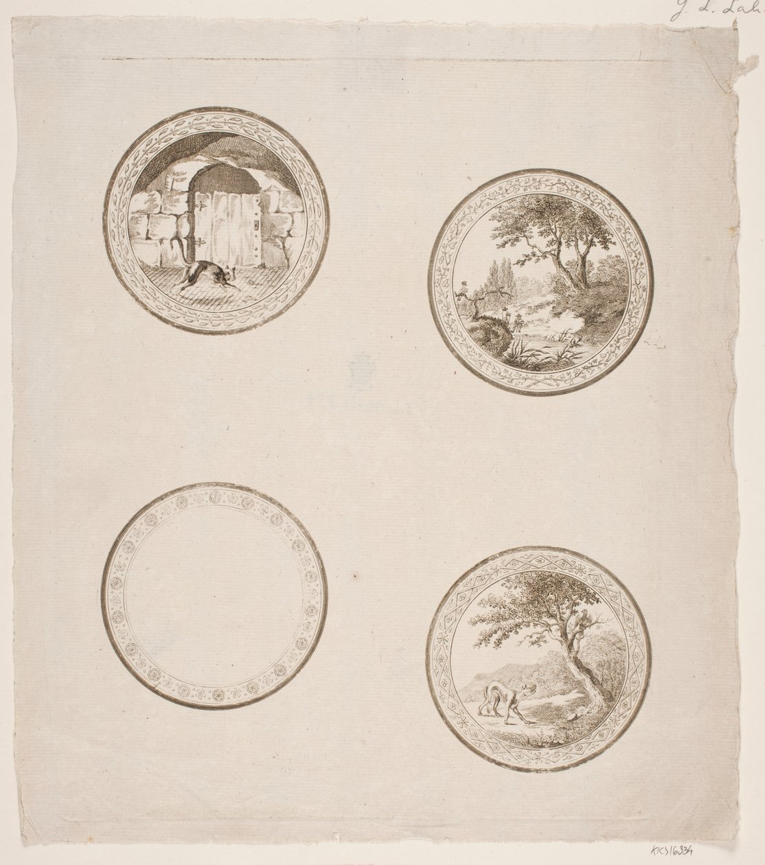 Cztery winiety do bajek La Fontaine autorstwa Gerhard Ludvig Lahde