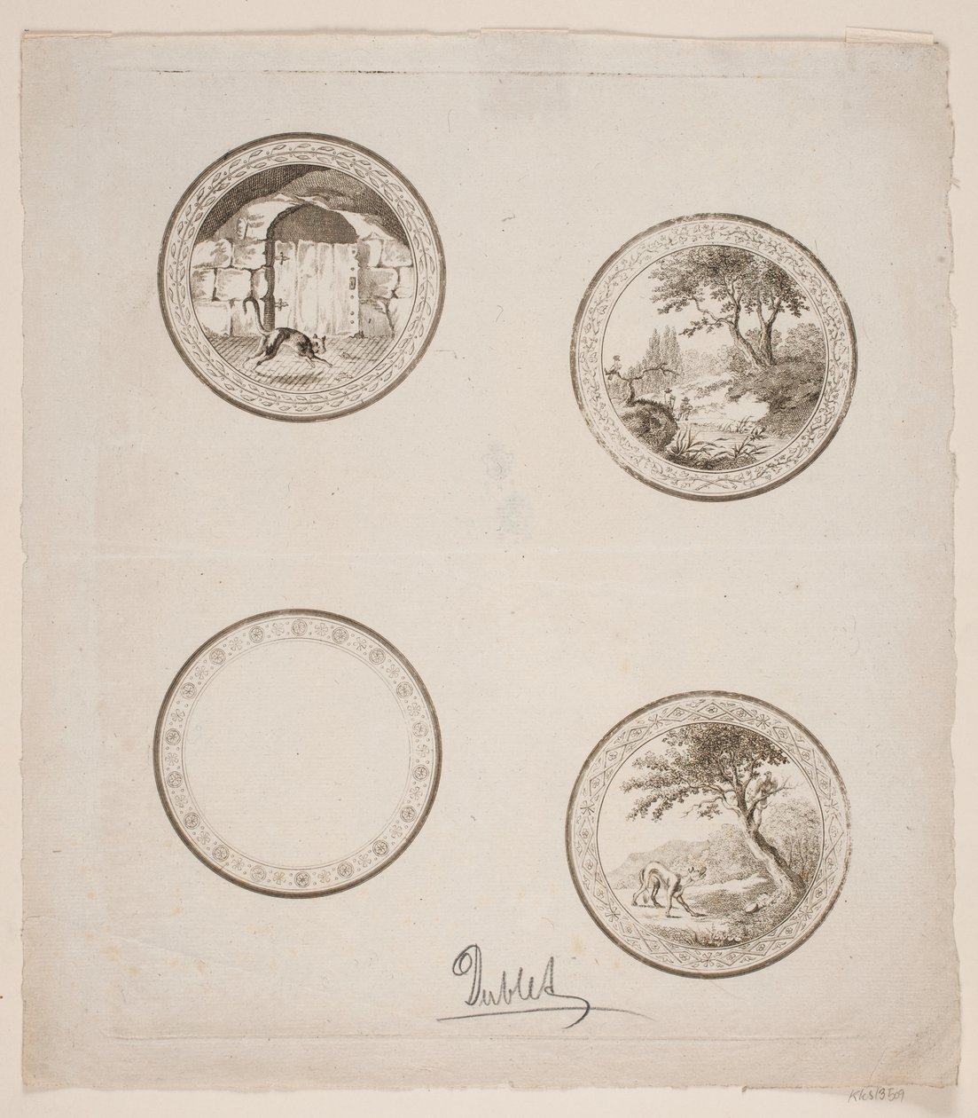 Cztery winiety do bajek La Fontaine autorstwa Gerhard Ludvig Lahde