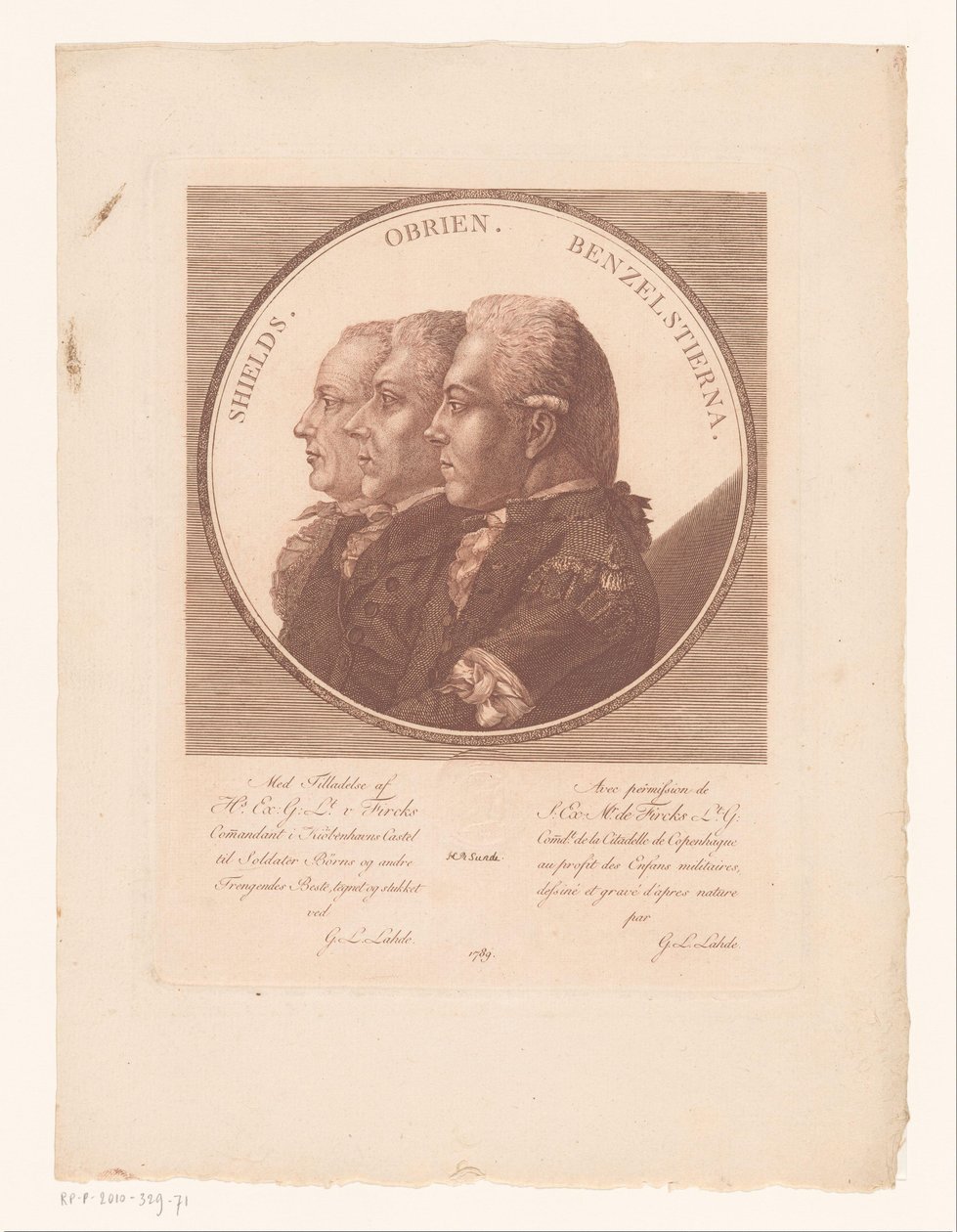 Portrety Tarcz, Obriena i Benzelstierny autorstwa Gerhard Ludwig Lahde