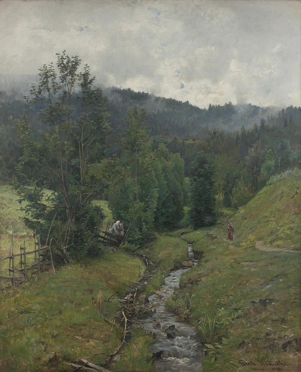 Po deszczu, motyw z Eidsvold autorstwa Gerhard Munthe