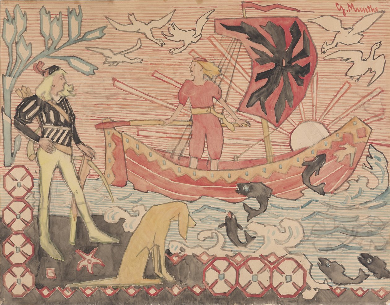 Rozbrykana pieśń, ok. 1892 r. autorstwa Gerhard Munthe