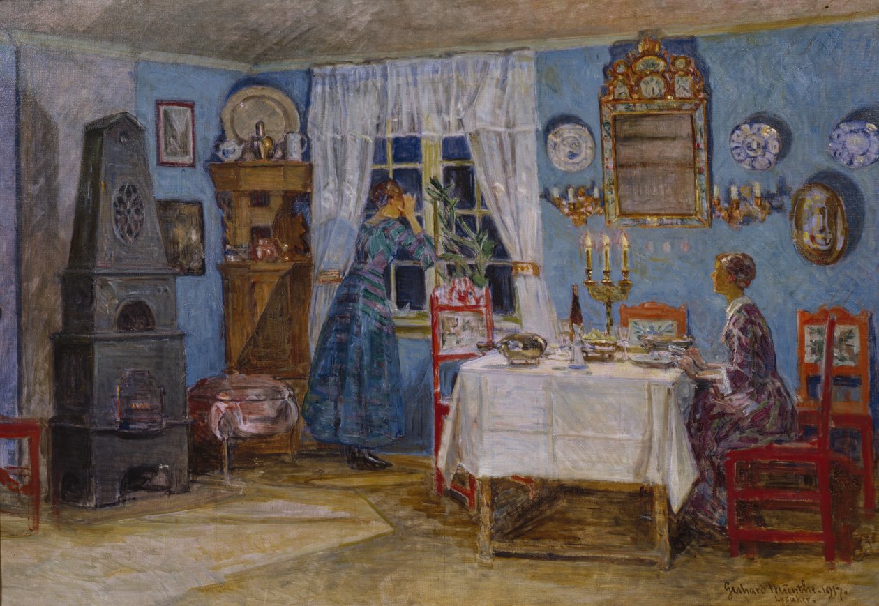 Czy on wkrótce nie przyjdzie? 1917 (olej na płótnie) autorstwa Gerhard Peter Frantz Vilhelm Munthe