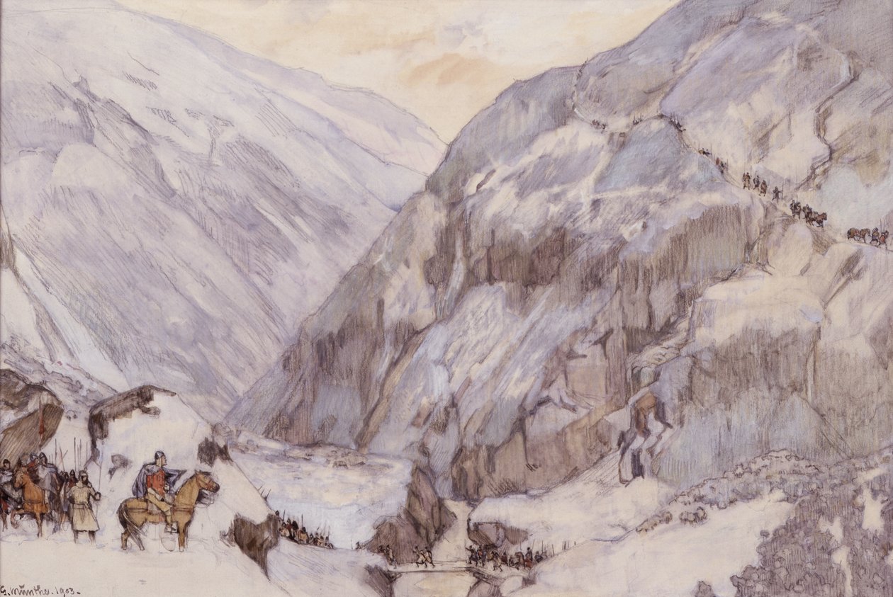 Król Sverre w Vårstien (Drivdalen) autorstwa Gerhard Peter Frantz Vilhelm Munthe