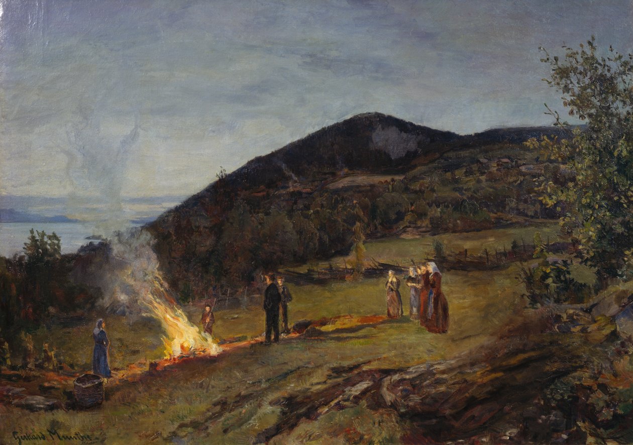 Pożar świętojański, ok. godz. 1895 autorstwa Gerhard Peter Frantz Vilhelm Munthe
