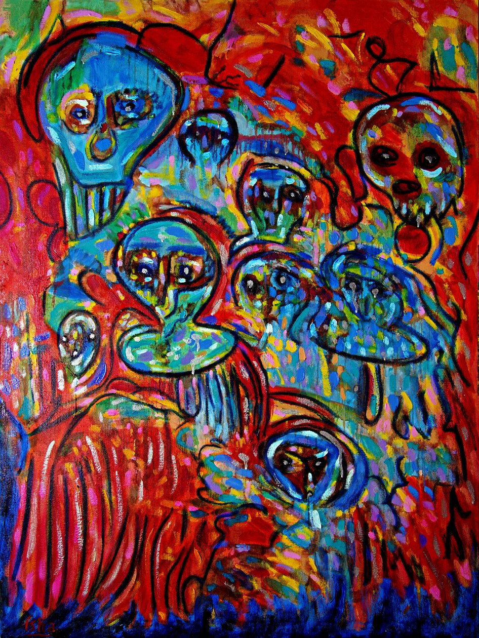 Alien Ancestors, 2021 (olej na płótnie) autorstwa Gerhardt Isringhaus