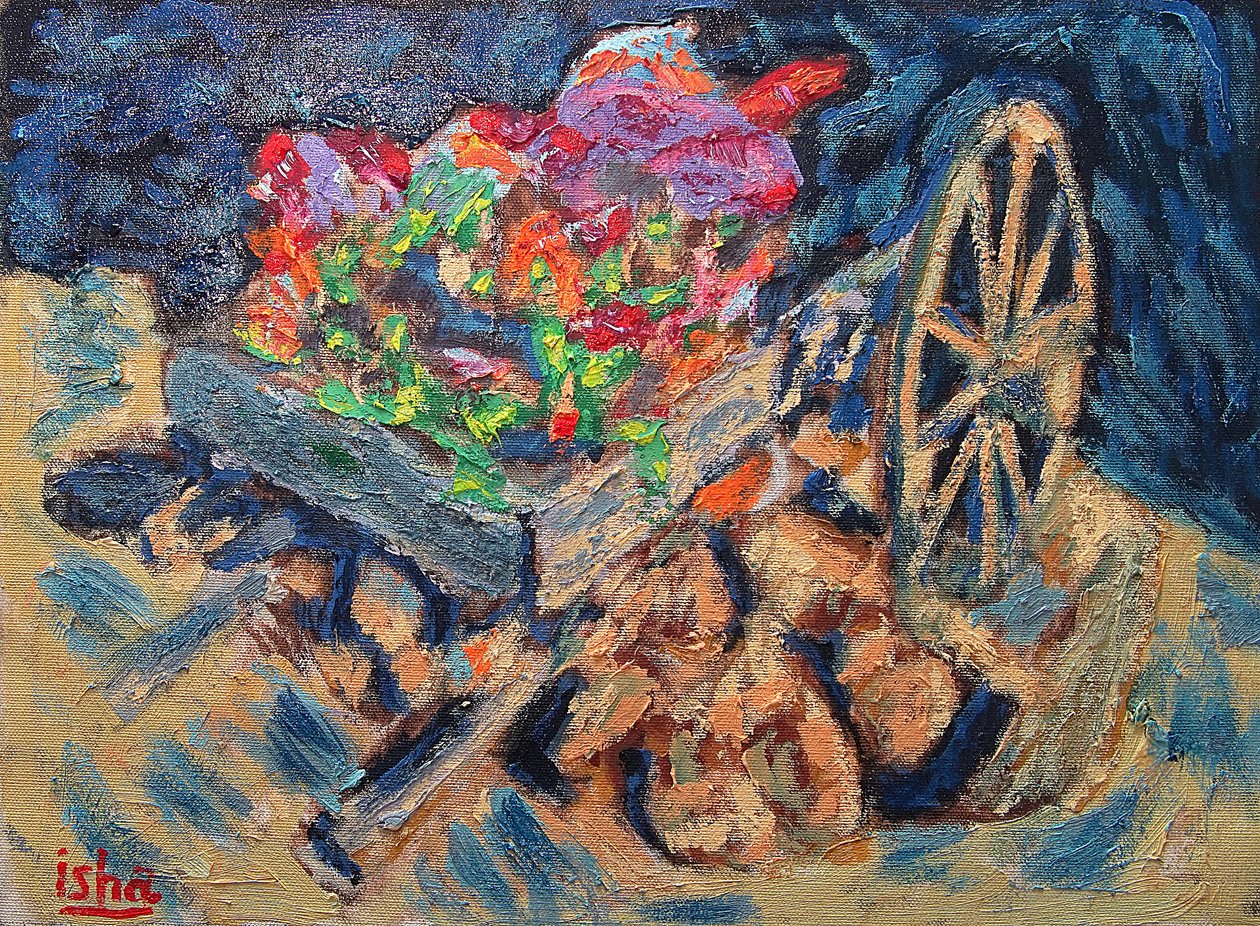 Cabo Flower Wagon, 2019 (olej na płótnie) autorstwa Gerhardt Isringhaus