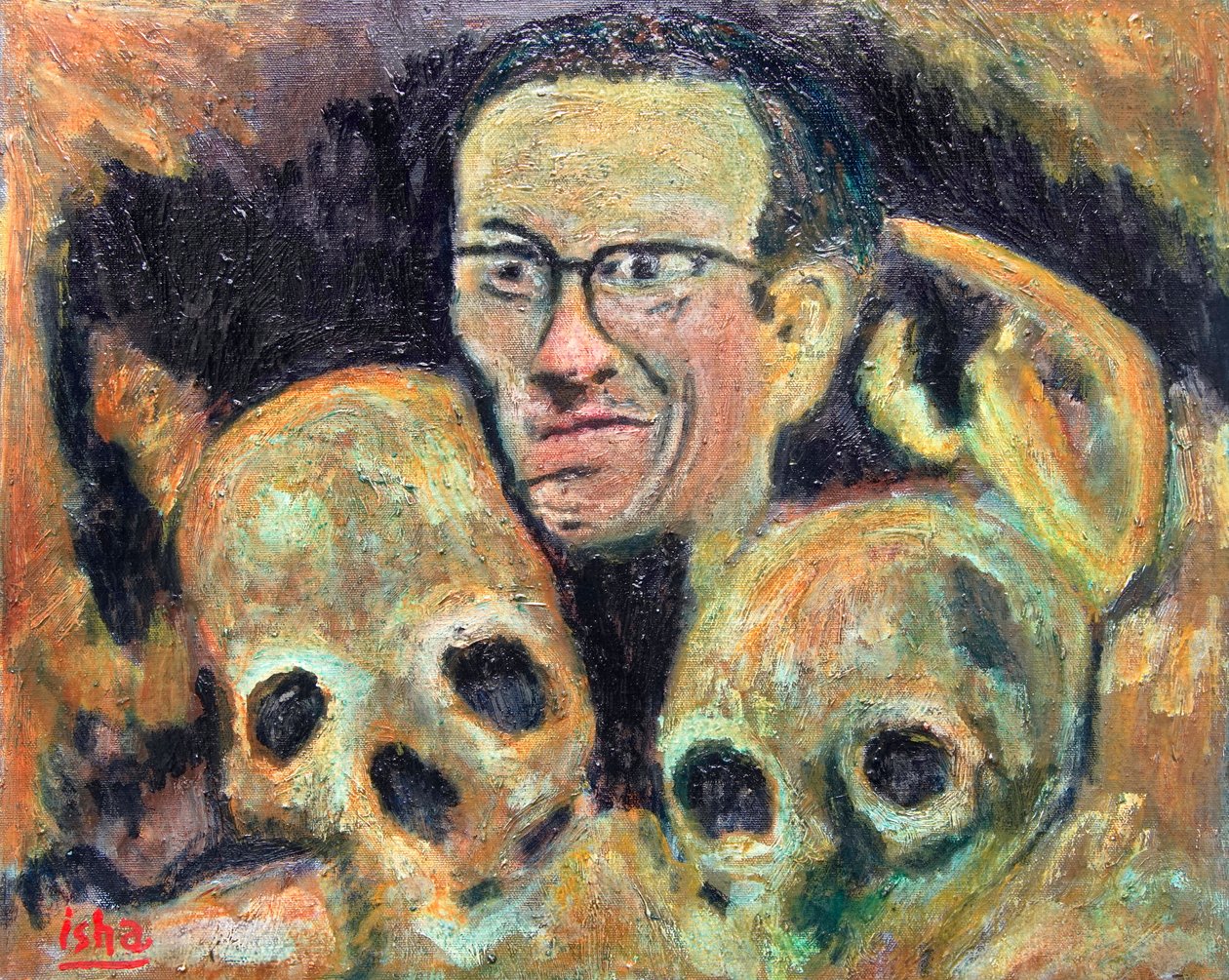 Crumb Skulls (hołd dla R. Crumba), 2019 (olej na płótnie) autorstwa Gerhardt Isringhaus