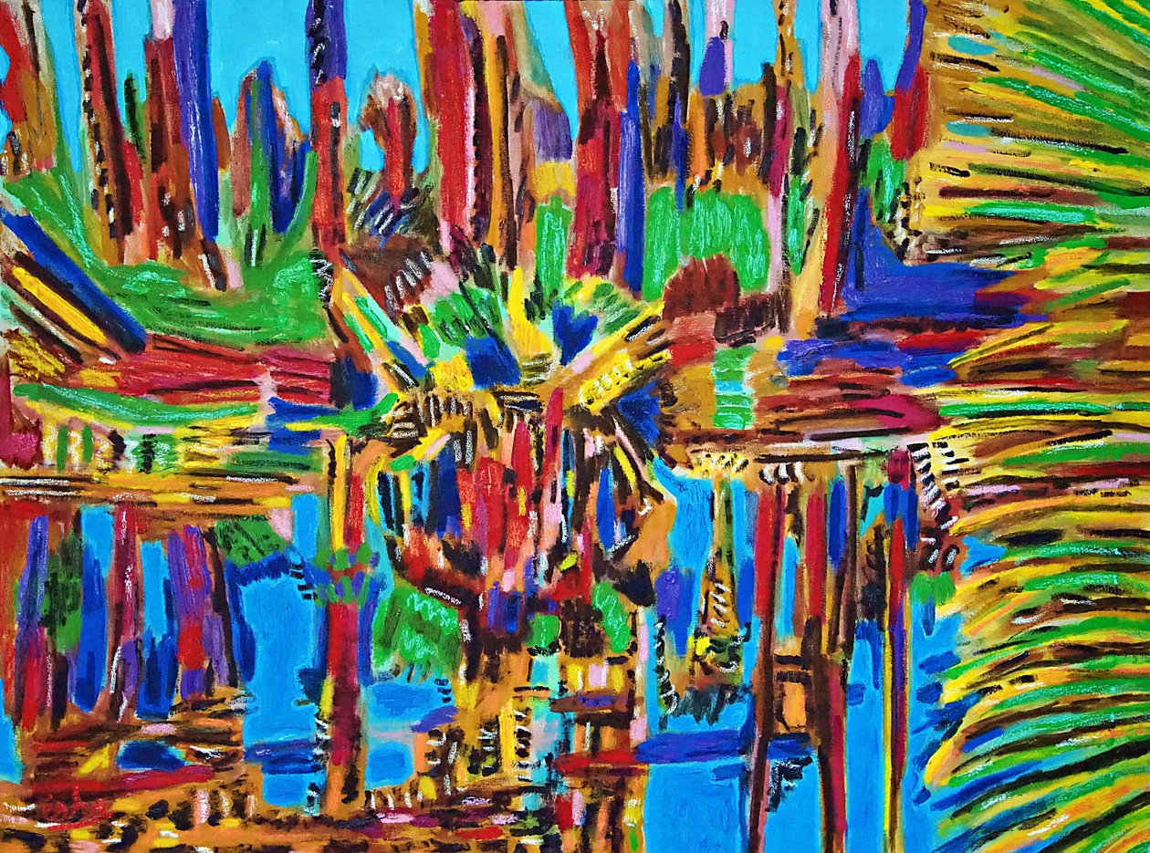 Estuario Abstracto II, .2018 (olej na płótnie) autorstwa Gerhardt Isringhaus