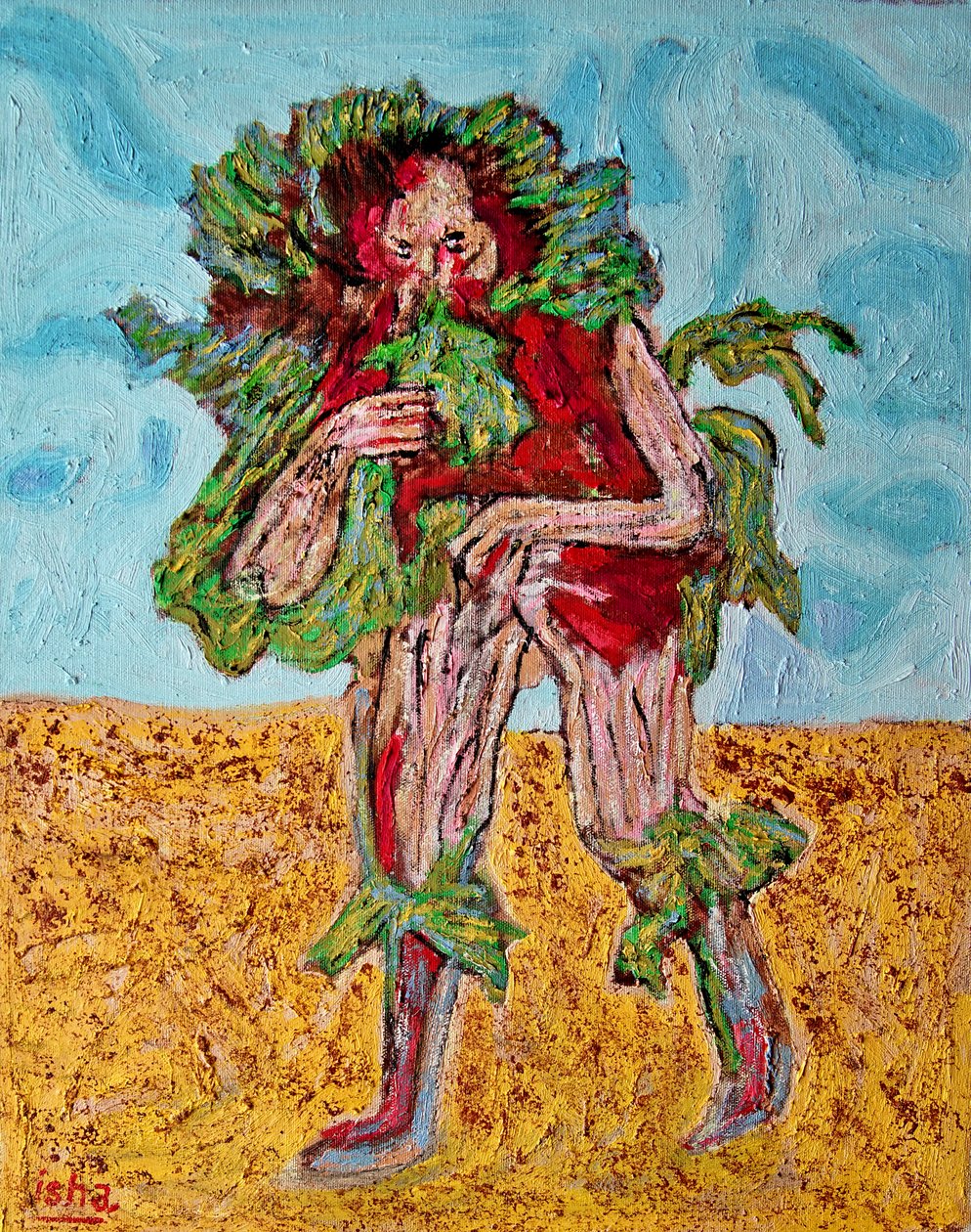 Floral Bozo Shaman, 2020 (olej na płótnie) autorstwa Gerhardt Isringhaus