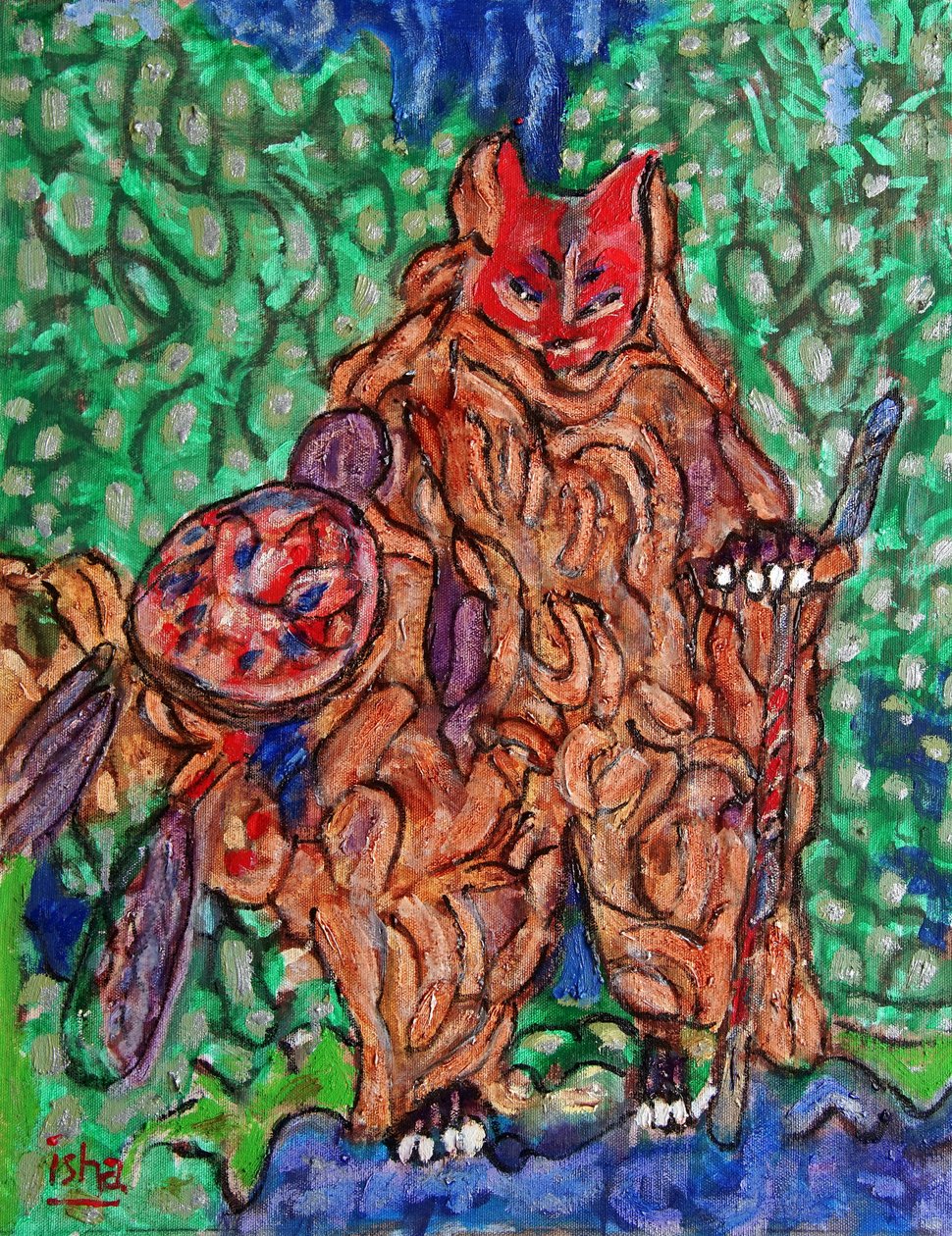 Fox Shaman,2020 (olej na płótnie) autorstwa Gerhardt Isringhaus